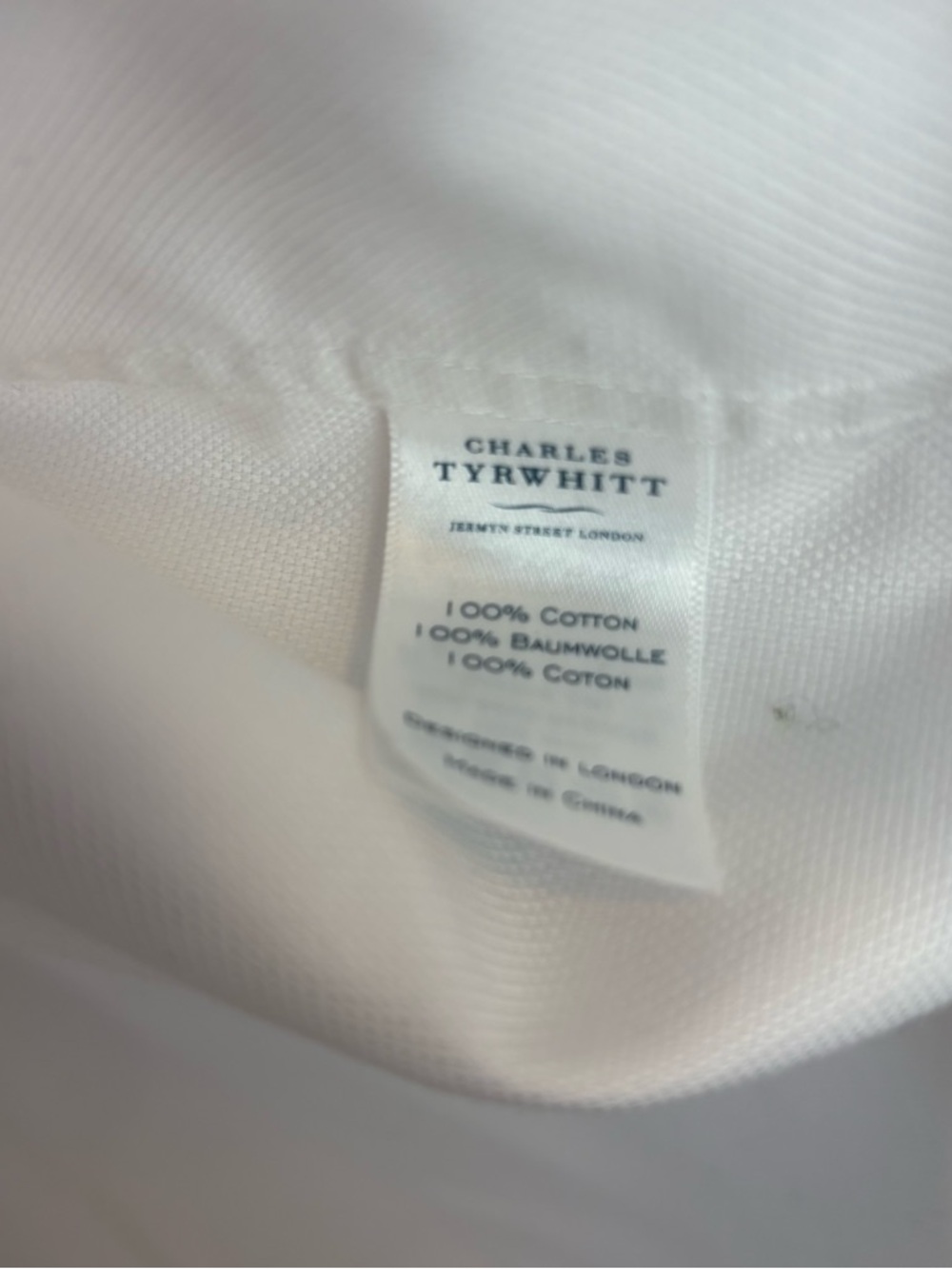 Charles Tyrwhitt Men's White Dress Shirt - Picture 4 of 4